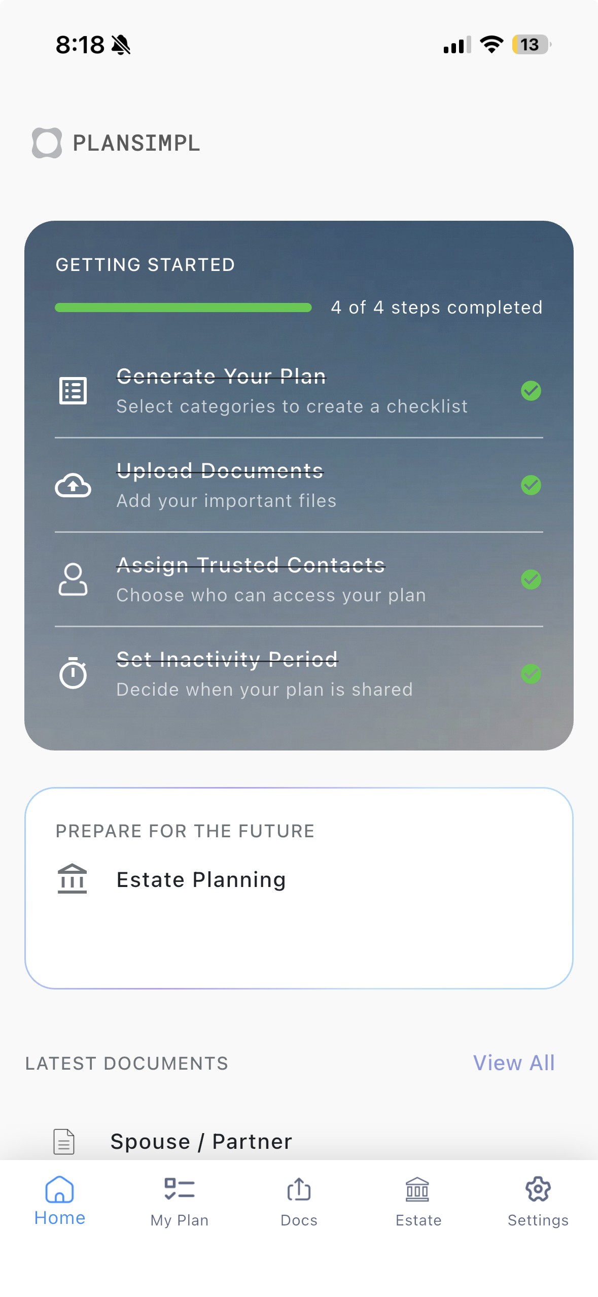 Plansimpl Onboarding Completed